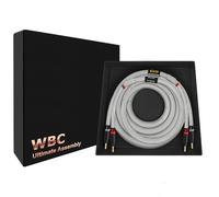 WORLDS BEST CABLES Cavo audio HiFi singolo per canale centrale con connettori a banana Eminence Gold e rivestimento in tweed argentato, lunghezza 1,8 m, 9 AWG