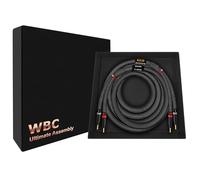 WORLDS BEST CABLES Cavo audio HiFi singolo per canale centrale con connettori a banana Eminence Gold e rivestimento in tweed al carbonio, 9 AWG