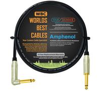 WORLDS BEST CABLES Van Damme Pro Classic XKE - Cavo patch per chitarra e basso, 70 cm, ultra flessibile, multi-schermato, con Amphenol ACPM-RN-AU e ACPM-GN-AU serie M ad angolo e dritto connettori TS
