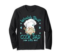 Worlds Best Cook Dad Funny Cooking GNOME for Fathers Day Maglia a Manica