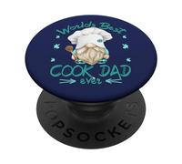 Worlds Best Cook Dad Funny Cooking Gnome For Fathers Day PopSockets PopGrip Adesivo