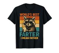 World's Best Farter I Mean Father Funny Raccoon Father's Day Maglietta