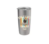 World's Best Frenchie Dad Funny Retro Bulldog Francese Daddy Bicchiere termico in acciaio inox doppia parete