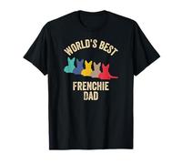World's Best Frenchie Dad Funny Retro Bulldog Francese Daddy Maglietta