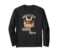 World's Best Frenchie Mom Floral Bulldog Francese Mama Maglia a Manica