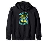 World's Best Frog Catcher Funny Frog Felpa con Cappuccio