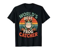 World's Best Frog Catcher Funny Retro Frog Maglietta