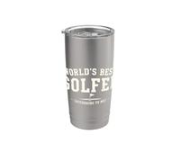 Worlds best Golfer, According to me Bicchiere termico in acciaio inox doppia parete
