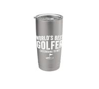 Worlds best Golfer, According to me Bicchiere termico in acciaio inox doppia parete