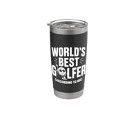 Worlds best Golfer, According to me Bicchiere termico in acciaio inox doppia parete