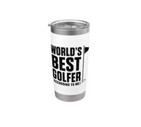 Worlds best Golfer, According to me Bicchiere termico in acciaio inox doppia parete