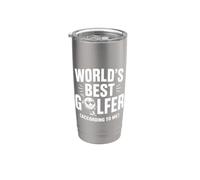 Worlds best Golfer, According to me Bicchiere termico in acciaio inox doppia parete