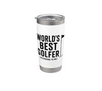 Worlds best Golfer, According to me Bicchiere termico in acciaio inox doppia parete