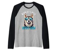 World's Best Husky Mom Festa della mamma Compleanno Natale Maglia con Maniche Raglan