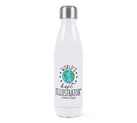 World's Best Illustratore Parete Doppia Acqua Bottiglia Scherzo Divertente