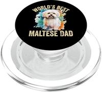 World's Best Maltese Dad Adorabile amante dei cani Maltese Daddy PopSockets PopGrip per MagSafe