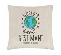 World's Best Man Copricuscino Cuscino Scherzo Divertente Favorito Matrimonio