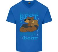 Worlds Best Papa Orso Festa Del Papà Uomo Scollo A V Cotone T-Shirt