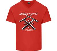 World's Best per Saldatori da Saldatore Uomo Scollo A V Cotone T-Shirt