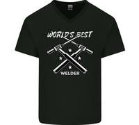 World's Best per Saldatori da Saldatore Uomo Scollo A V Cotone T-Shirt
