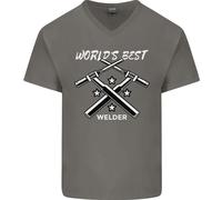World's Best per Saldatori da Saldatore Uomo Scollo A V Cotone T-Shirt