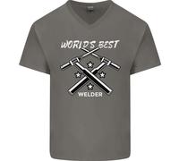World's Best per Saldatori da Saldatore Uomo Scollo A V Cotone T-Shirt