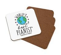 World's Best Pianista Sottobicchiere Bevande Tappetino Set Di 4
