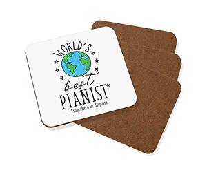 World's Best Pianista Sottobicchiere Bevande Tappetino Set Di 4