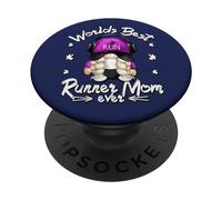 Worlds Best Running Mom Design With Funny Runner Gnome PopSockets PopGrip Adesivo