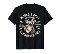 World's Best Schnauzer Dad Vintage Dog Art Maglietta
