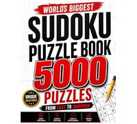 Worlds Biggest Sudoku Puzzle Book - 5000 puzzles from easy to inhuman: Huge XXL collection including solutions - puzzle book as a gift for children, ... adults as well as grandparents and seniors.