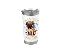 World's Coolest Pug Dad Cool Vintage Occhiali da sole Pug Daddy Bicchiere termico in acciaio inox doppia parete