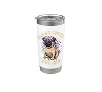 World's Coolest Pug Dad Cool Vintage Occhiali da sole Pug Daddy Bicchiere termico in acciaio inox doppia parete