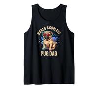 World's Coolest Pug Dad Cool Vintage Occhiali da Sole Pug Daddy Canotta