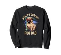 World's Coolest Pug Dad Cool Vintage Occhiali da Sole Pug Daddy Felpa