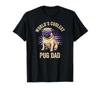 World's Coolest Pug Dad Cool Vintage Occhiali da Sole Pug Daddy Maglietta