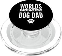 Worlds Greatest Dog Dad Paw Print Pet Lover Grafica bianca PopSockets PopGrip per MagSafe