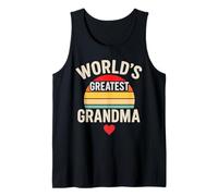 Worlds Greatest Grandma Retro Sunset Heart Canotta