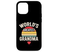 Worlds Greatest Grandma Retro Sunset Heart Custodia per iPhone 12/12 Pro