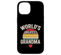 Worlds Greatest Grandma Retro Sunset Heart Custodia per iPhone 14