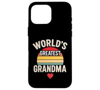 Worlds Greatest Grandma Retro Sunset Heart Custodia per iPhone 16 Pro Max