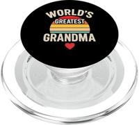 Worlds Greatest Grandma Retro Sunset Heart PopSockets PopGrip per MagSafe