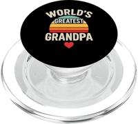 World's Greatest Grandpa Ever Retro Sunset Heart PopSockets PopGrip per MagSafe