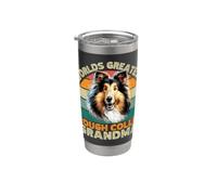Worlds Greatest Rough Collie Cane Nonna Retro Cani Proprietario Bicchiere termico in acciaio inox doppia parete