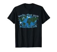 World's Most Great Planet On Earth Funny Bootleg Map Maglietta
