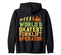 World's Okayest Certified Forklift Operator Evolution Felpa con Cappuccio