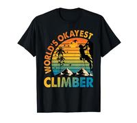 World's Okayest Climber For Rock Climber Funny Rock Climbing Maglietta