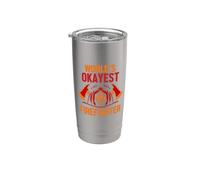 World's Okayest Firefighter Proud Firefighters For Dad Men Bicchiere termico in acciaio inox doppia parete