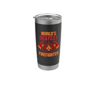 World's Okayest Firefighter Proud Firefighters For Dad Men Bicchiere termico in acciaio inox doppia parete