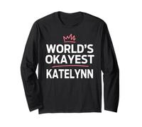 World's Okayest Katelynn Funny Personalized Custom Katelynn Maglia a Manica